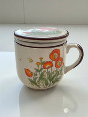 Tasse à thé/tisane en grés fleurs sauvages