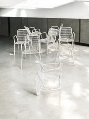 8 sièges de jardin métal blanc Emu Rio