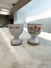 Duo de coquetiers en grès Bergère de France