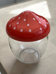 Petit pot rétro champignon en verre