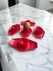 5 coquetiers rouge en plastique DBP Antwerp