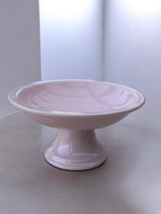 Ancien grand compotier ou coupe à fruits rose poudré
