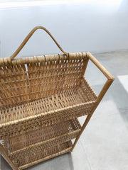 Petite étagère en osier et rotin