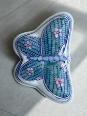 Boite papillons porcelaine chinoise milieu du siècle