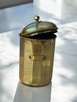 Boîte à café métal doré