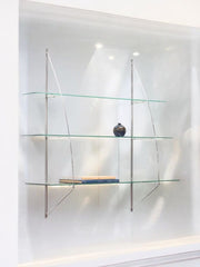 Grande étagère murale chrome et verre Tord Björklund