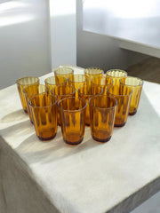 15 verres à eau ambrés vintage