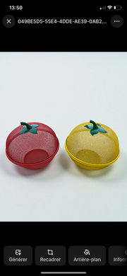 Corbeille à fruits métallique rouge