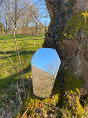 Miroir vintage années 50, cadre en laiton