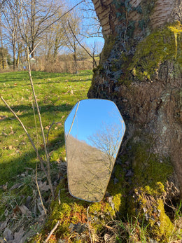 Miroir vintage années 50, cadre en laiton