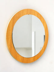 Grand miroir rond scandinave pinède années 60