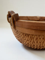 Grand panier en osier chinois tressé main