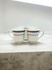 Ensemble de 6 tasses wellco Krefeld style Memphis en céramique