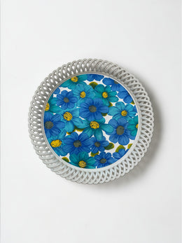 Plateau rétro fleurs bleues Better-Maid