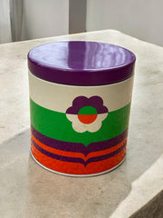 Boite métallique fleur années 70