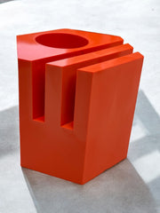 Boite à bics et papiers orange vintage