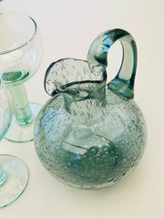 Carafe et verres verreries Biot en verre soufflé années 60-70