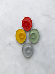 4 coquetiers colorés années 70