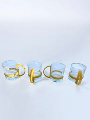 4 tasses jaunes années 80