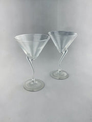 6 verres à cocktail pied zig zag
