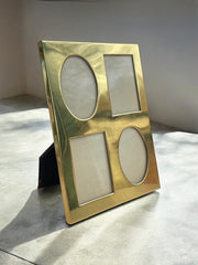 Cadre photo vintage en métal doré