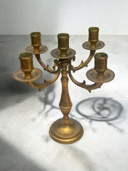Candélabre doré ancien laiton 4 branches