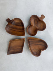 Ensemble de 4 petits plats apéro en teck