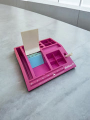 Grand organisateur de bureau Pélican fuchsia années 80/90