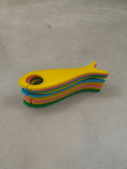 Poissons déco murale anciennes bobinettes de laine