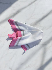 Lot de 11 serviettes de table en tissu rose et blanc