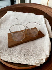 Plateau à fromages teck et plateau à condiments