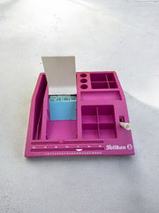 Grand organisateur de bureau Pélican fuchsia années 80/90