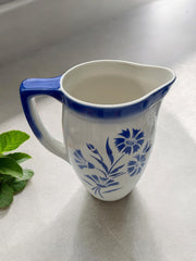 Grand pichet bleu et blanc faïence Boch Frères