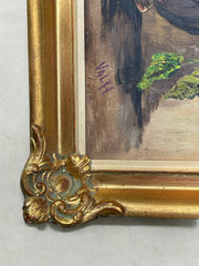 Grande peinture sur toile cadre doré