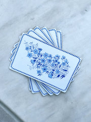 Planches à tartine motif bleu fleurs