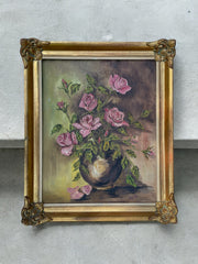 Grande peinture sur toile cadre doré