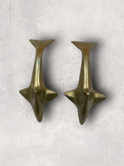 Paires de dauphins en laiton années 70