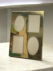 Cadre photo vintage en métal doré