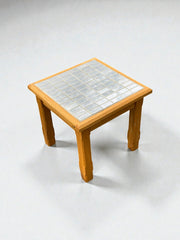 Coffee table vintage carreaux chromés effet miroir style inox