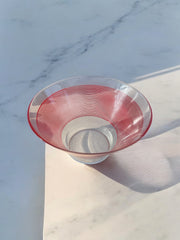 Grand saladier Veropa, style Memphis lignes rouges