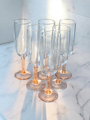 6 flûtes pied rose Luminarc