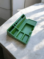 Organisateur de bureau Space Age années 70 vert en plastique