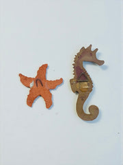 Hippocampe en céramique et étoile (cadeau) à accrocher au mur