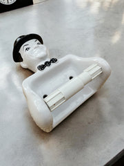 Porte rouleau papier WC céramique Laurel (et Hardy)