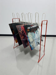 Porte chaussures/vinyles Tomado en metal orange et blanc