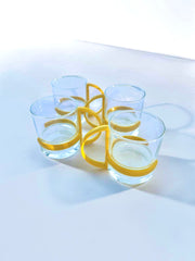 4 tasses jaunes années 80