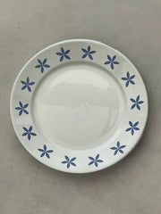 Assiettes céramique motif floral bleu