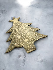 Sous plat sapin doré