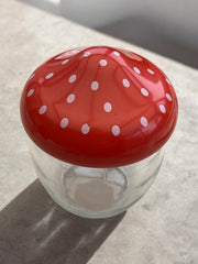 Petit pot rétro champignon en verre