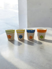 4 coquetiers colores en céramique